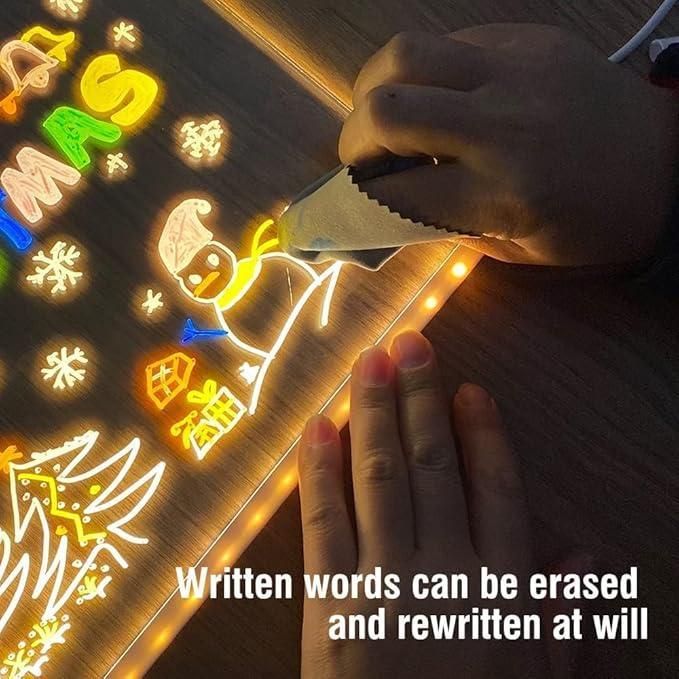3D LED Light Glass Acrylic Writing pad for Kids